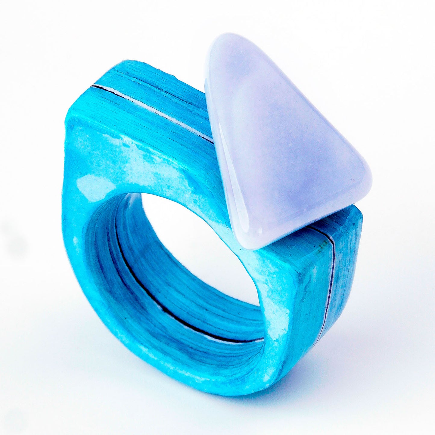 Anillo de Papel - Blue tanager con selenita