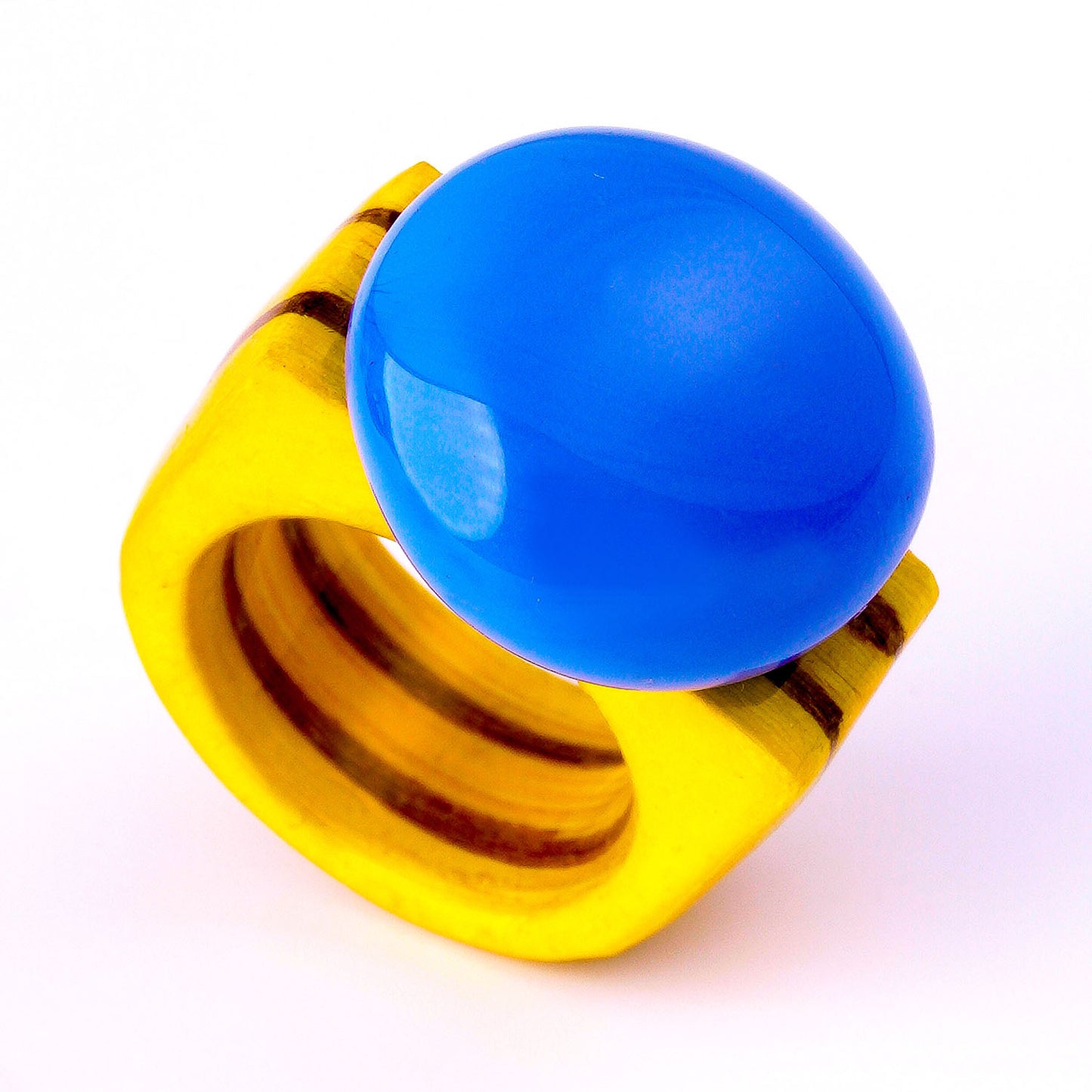 Anillo de Papel - Blue tit con calcedonia