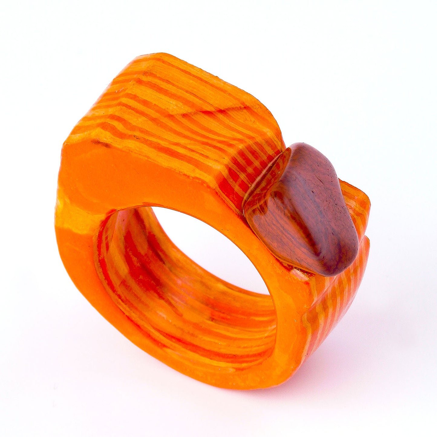 Anillo de Papel - Guianan cock of the rock con ágata carneola