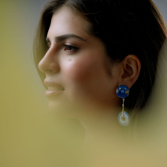 Pendiente Dumortierita Azul