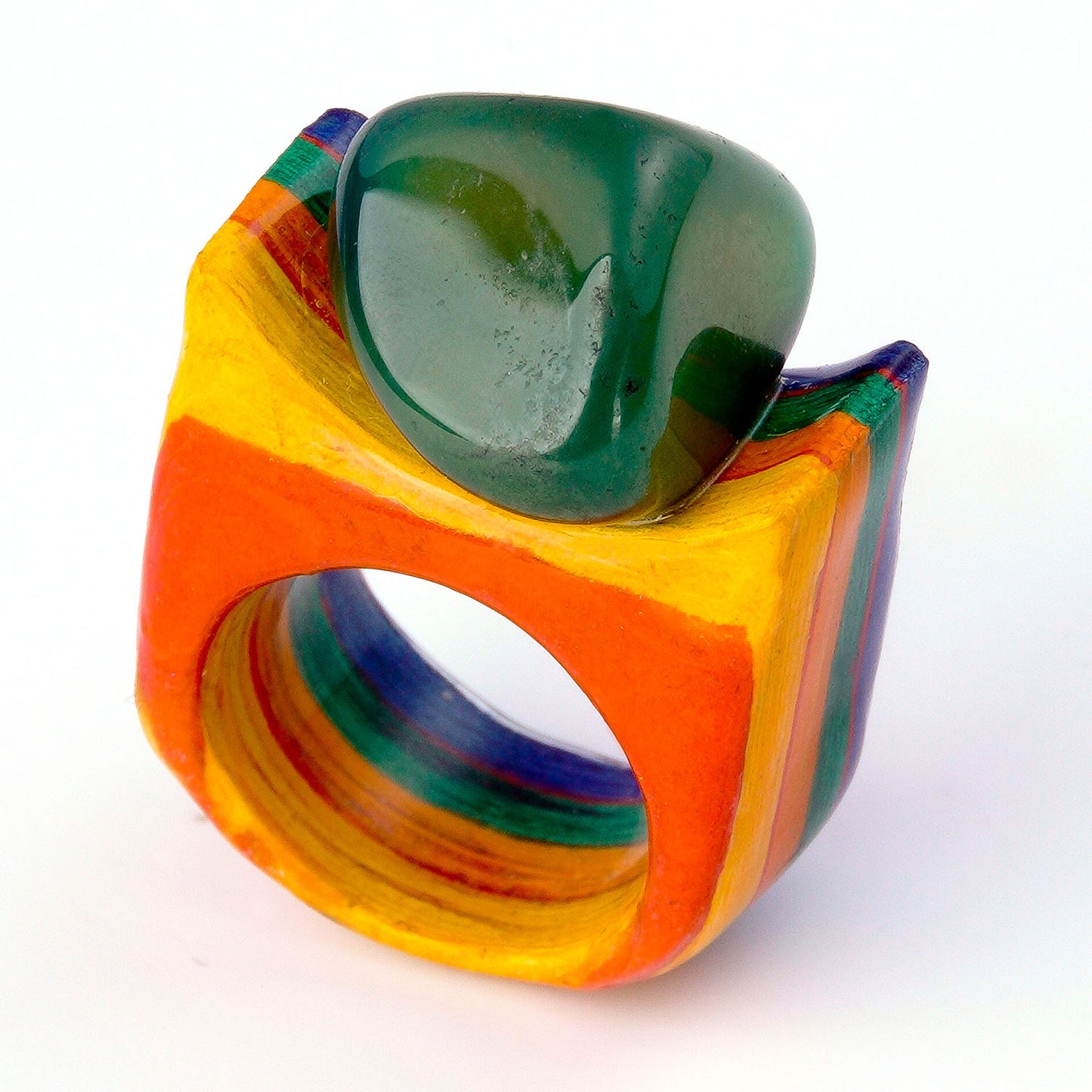 Anillo de Papel - Gouldian finch con aventurina